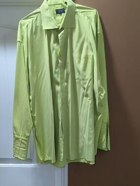 C. Allen Men’s Lime Green Dress Shirt Size 20.5 36/37